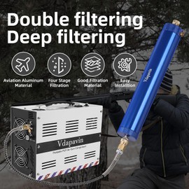 pcp air compressor filter, 4500Psi/30Mpa oil-water separator with M8 quick connect female for high pressure air compressor pump scuba cylinder