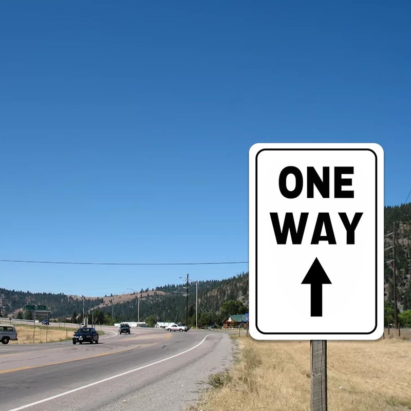 One Way Arrow Sign Street Metal Signs Road Wall Decor