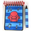 Handy Dandy Notebook Handcrafted Blue Stripes Notebook -MUSIC