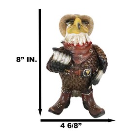 Ebros Gift Country Western Comical Cowboy Eagle Sheriff with Scarf Hat and Boots Figurine Rustic Farmhouse Country Patriotic Eagles Decor