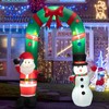 COSTWAY 8FT Tall Christmas Inflatable Santa Claus and Snowman Archway,