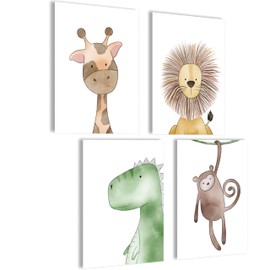 mojoliving Pictures for Children's Room Boys | Baby Room Poster Set | Pictures Nursery Girls | Baby Room Decoration Children's Room | Pictures for Children's Room | Baby Room Decoration | Picture