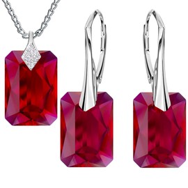 MŚ 1997 MENNICA ŚWIDNICKA Fashion Jewellery Silver Hanging Earrings and Necklace Jewellery Set 925 Silver Gift for Girlfriend Ladies and Girls Premium Jewellery Set for Women, Sterling Silver, Cubic