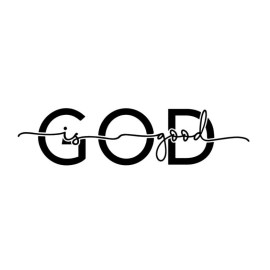 Autom God is Good Christian White Vinyl Decal 5.5" Long  Cars, Laptop, Crafts