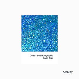 Ocean Blue Holographic Glitter Multi-Size 120g/4.2oz Metallic Resin Craft Glitter Flake Sequins for Epoxy Tumblers Hair Face Body Eye Glitter Nail Art Festival DIY Party Decorations
