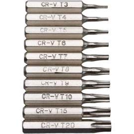 10Pcs Silver For Torx Screwdriver Bits Set T3 T7 T8 T9 T10 T20 Mobile Electric Screwdrivers Cordless Firm and Wear-Resistant Screwdriver Accessories