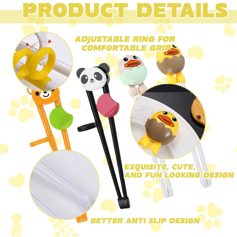 4 Pcs Kids Chopsticks, Chop Sticks, Chopsticks for Kids for