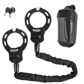 E Scooter Lock, Handcuff Lock with Key & Waterproof Bag, Lock for E Scooter, Bicycle & E-Bike, High Security Lock with Rubber Lock Sleeve (Black)