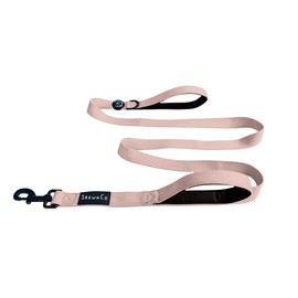 ShawnCo Dream Walk Dog Leash- Premium, Nylon Pet Leash with Soft Neoprene Handle for Small, Medium and Large Dogs (Rose Gold, M/L 6FT w/ 2 Handles)