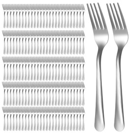 300 Pcs Stainless Steel Dinner Forks Bulk for Restaurant 6.9 Inch Metal Forks Silverware Dessert Forks for Commercial Hotel Party Event Supplies