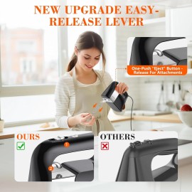 GUALIU 450W Electric Hand Mixer, 5-Speed Large Handheld Mixer Food with Black