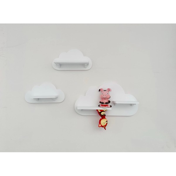 PsGreen Set of 3 Clouds White Suitable for Toniebox Tonie Figures