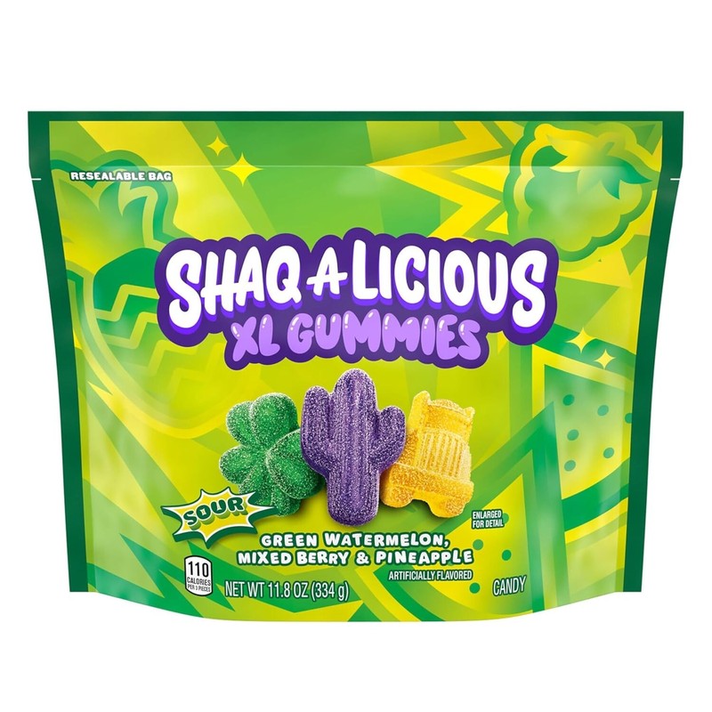 SHAQ-A-LICIOUS XL GUMMIES Sour Chewy, Candy Bag - 11.8 oz