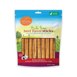 Canine Naturals Canine Naturals Beef Chew - Rawhide Free Dog Treats - Made With Real Beef - Poultry Free Recipe - All-Natural and Easily Digestible - 10 Pack of 5 Inch Stick Chews