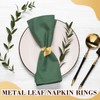 Kasoud Leaf Napkin Rings, 6PCS Stretchable Leaf Napkin Ring Circle,