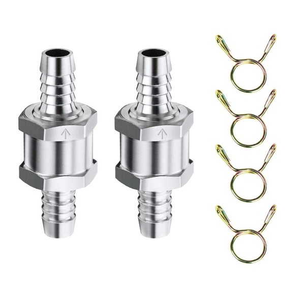 HONGECB Pack of 2 Aluminium Fuel Check Valve for Car