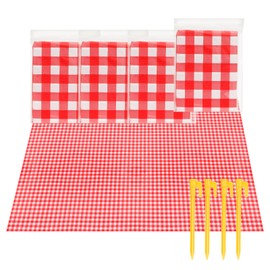 yuuzue 4 Pcs Disposable Outdoor Picnic Blankets 70.9''x70.9'' Portable Pocket Blanket Foldable Waterproof Picnic Mats Sandproof Beach Blanket with Ground Spikes for Beach Travel Hiking Camping