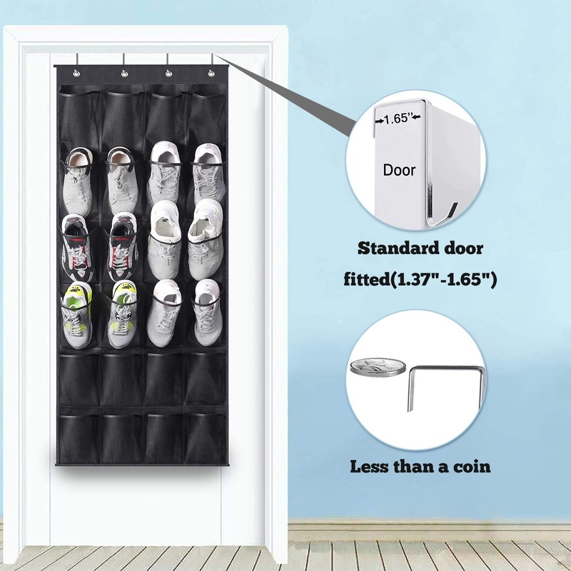 UESDU Hanging Shoe Storage, 24 Pockets Storage Bag for Shoes,