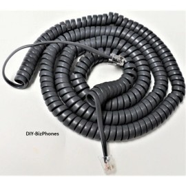DIY-BizPhones-2400 Gray 25Ft Long Handset Cord for Avaya 2400 Series Definity Phone Curly