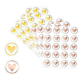 Pack of 120 Envelope Stickers Heart, YiXuTag Envelope Stickers Embossed Heart 3.2 cm Round Heart Stickers for Wedding Invitations Crafts, Envelope Stickers Seal Stickers (Two Colours)