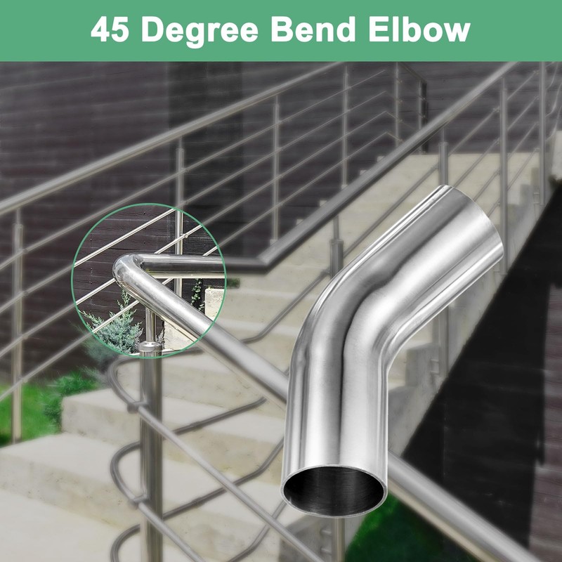 M METERXITY OD 1.5 Inch 45 Degree Mandrel Bend Elbow,