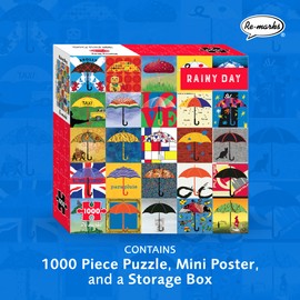 Re-marks Rainy Day Collage Puzzle, 1000-Piece Puzzle for All Ages