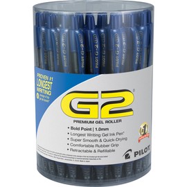 PILOT PILOT G2 Premium Gel Roller Pen, Retractable and Refillable, Bold Point 1 mm, Blue Ink, 36 Count