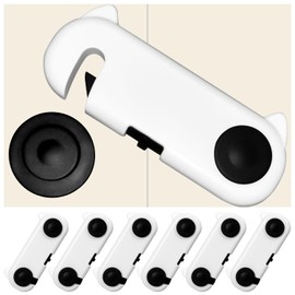 Taeku Cabinet Locks, 6 Pack Child Safety Locks Baby Proofing Kitchen Drawer Lock System with Strong Adhesive Tape for Drawer Cupboards Closet Pantry Door (Black)