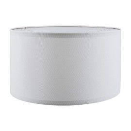 Aspen Creative 38872, Contemporary Design Drum Collapsible UNO Lamp Shade for Table Lamp And Pendant Light, 16" Top x 16" Bottom x 9" Height, Threaded UNO 36mm, White Linen