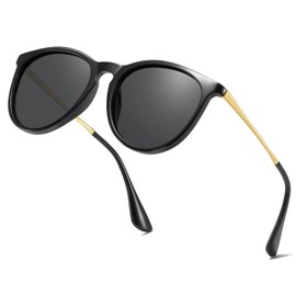 aisswzber Vintage Round Polarized Sunglasses with UV400 Protection Lightweight Trendy Retro Designer Style for Women Men