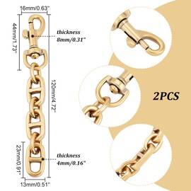 UNICRAFTALE 2 Piece Bag Extension Chain, 4.7 inches (12 cm), Bag Chain Strap, Alloy, Adjustable Length, Tibetan Gold, Replacement Bag, Handle, Stylish, Shoulder Chain, Handbag, Wallet, Chain,