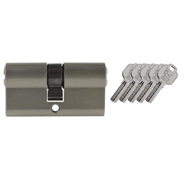 Löwen Sicherheit Cylinder Lock 70 mm 35/35 with 5 Keys (with Emergency and Danger Function) Grey