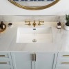 HOROW 24'' White Basin Rectangular Undermount Bathroom Sink w/ Overflow