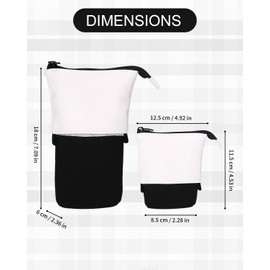 Xespis Pencil Case with Zip, Telescopic Pencil Case, Milk., pencil case