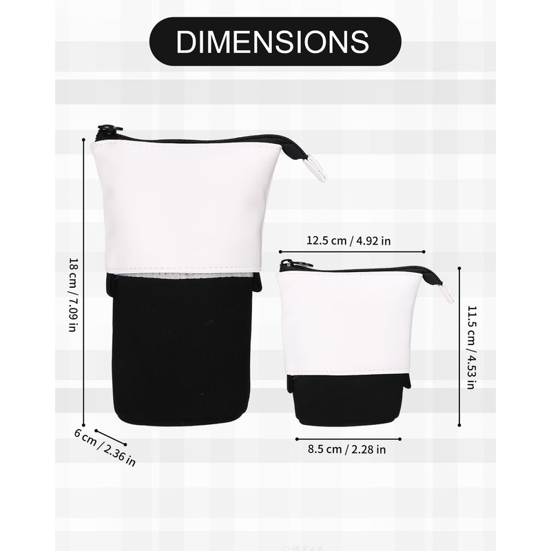 Xespis Pencil Case with Zip, Telescopic Pencil Case, Milk., pencil