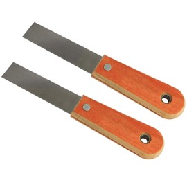 LQ Industrial Wall Scraper 2PCS 1Inch Cr-V Steel Stiff Putty Knives Putty Scrapers with Wooden Handle