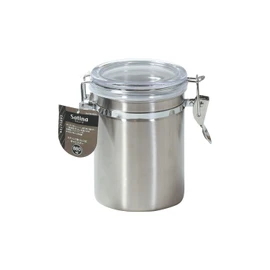 Pearl Metal Satina HB-6533 Storage Container, Canister Bottle, 28.6 fl oz (880 ml), 18-8, Stainless Steel, Locking Type, Transparent Lid, Coffee Beans,
