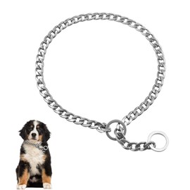 Monlida - Collar de Cadena para adiestramiento de Perros, Gargantilla Ajustable de Acero Inoxidable para adiestramiento de Perros para Perros pequeños, medianos y Grandes (A, )