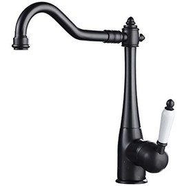 Kitchen Faucet Black Traditional Period Single Ceramic Lever Kitchen Sink Faucet Mixer Tap One Hole Wet Bar Sink Faucet Commercial Farmhouse