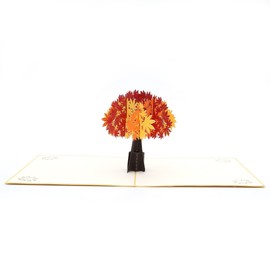 Liif Maple Tree Pop Up Greeting Card, 3D Tree Greeting Pop Up Card for All Occasions, Happy Birthday, Mother’s Day, Father's Day, Just Because, Get Well, Sympathy, Thinking Of You (Yellow)