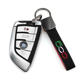 YGJJG Universal Car Leather Metal Keychain Compatible with Fi at 500 500e 500c 500l 500x Brava/Bravo/Doblo/Ducato/Fiorino Accessories