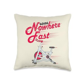 Spin Class Gang Merch Funny Spinning Class Indoor Cycling Workout Stationary Bike Throw Pillow, 16x16, Multicolor