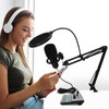 Podcast Equipment Bundle, Audio Interface with All-In-One DJ Mixer and