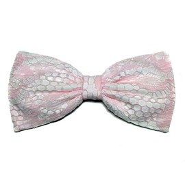 Pastel Pink Lace Hair Bow- Baby Pink, Lolita, Light Pink- For Girls, for Teens, for Women (Barrette)