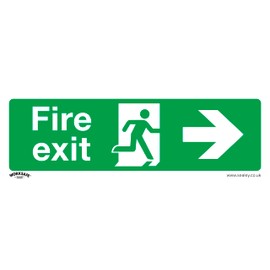 Sealey SS24P10 Fire Exit (Right) - Safe Conditions Safety Sign - Hard Plastic - Pack of 10