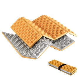 Qunature Camping Mat Egg Nest Cushion Outdoor Portable and Foldable Ultralight Thick Picnic Mat for Hiking, Camping and Fishing Breathable and Sleeping Mat 40 x 30 x 2 cm, Yellow