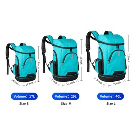 FULFUN Basketball Backpack Soccer Bags for Basketball,Soccer Includes Separate Shoes and Ball Compartment (Light Blue, S)
