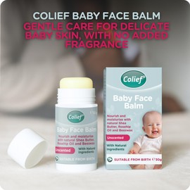 Colief Baby Face Balm Stick | 100% Natural Shea Butter, Rosehip Oil, Beeswax | Gently Moisturise Baby's Dry & Sensitive Skin | for Babies from Birth(Unscented)