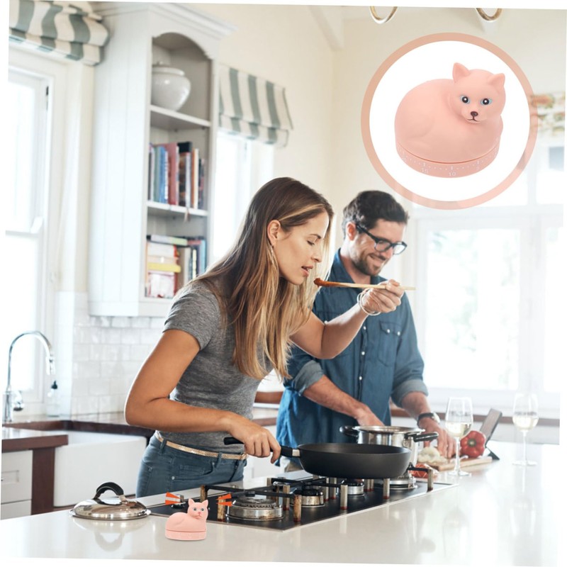 Ciieeo 1Pc Creative Cartoon Cat Mechanical Timer Practical Kitchen Baking