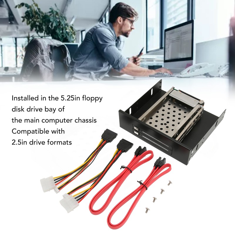2.5in Internal HDD Enclosure Dual Bay SATA II Interface 7mm